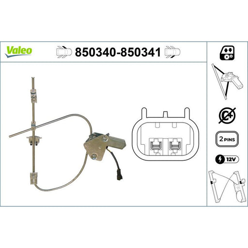 Valeo Electric Window Regulator Lifter Right Front 850341