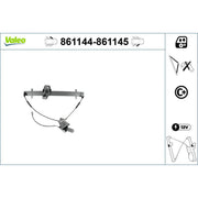 Valeo Electric Window Regulator Lifter Left Front 861144