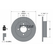 Textar 2 x Solid Rear Brake Discs 92291603-x2