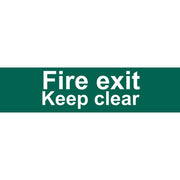 Draper Fire Exit Keep Clear' Safety Sign, 200 x 50mm - SS72 - image 1
