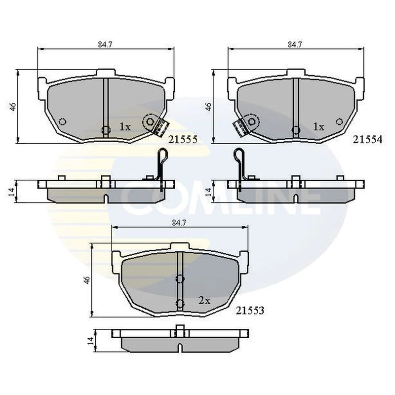 Comline Front & Rear Brake Discs & Pads fits Hyundai Lantra 1990-1995 1.5