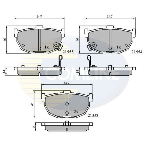 Comline Front & Rear Pads fits Nissan Maxima III 1988-1994 3.0