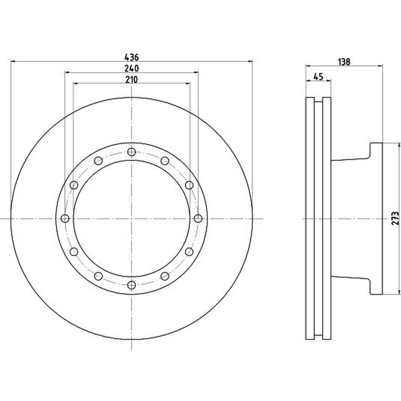 Textar 2 x Internally Vented Brake Discs 93096100