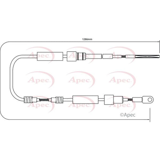 Apec Handbrake Cable Right Rear CAB1029