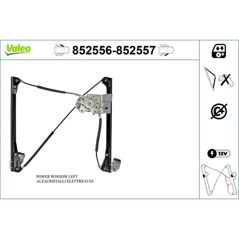 Valeo Electric Window Regulator Lifter Right Front 852557