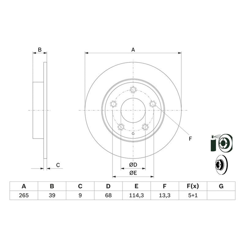 Bosch 2 x Solid Brake Discs