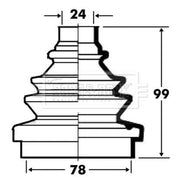 Borg & Beck Drive Shaft Bellow Kit Wheel Side BCB2334