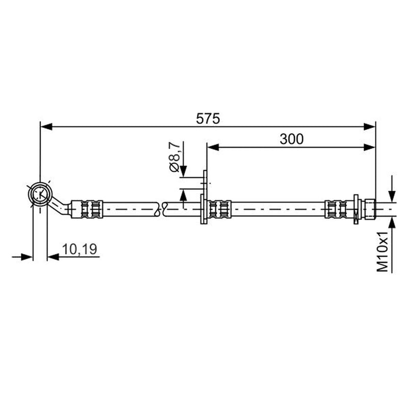 Bosch Brake Hydraulic Hose Line Front Left fits Honda Civic VII 2000-2005