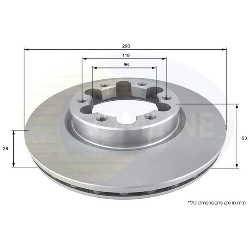 Comline Front Brake Discs & Pads fits Nissan Cabstar E 1998-2006