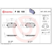 Brembo 4 x Rear Brake Pad Set fits Audi A6 Allroad C7 2012-2018 3.0