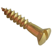 ForgeFix Wood Screw Slotted Raised Head Solid Brass 3/4in x 6 ForgePack 25