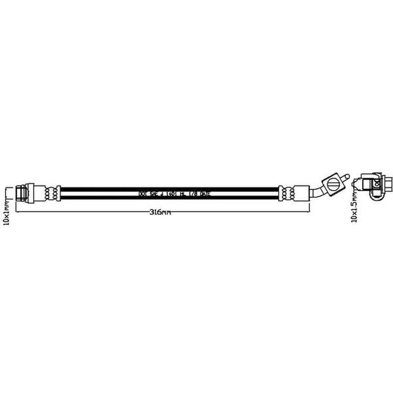 Juratek Brake Hydraulic Hose Line outer JBH1242L