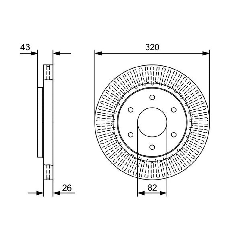 Bosch 2 x Vented Brake Discs