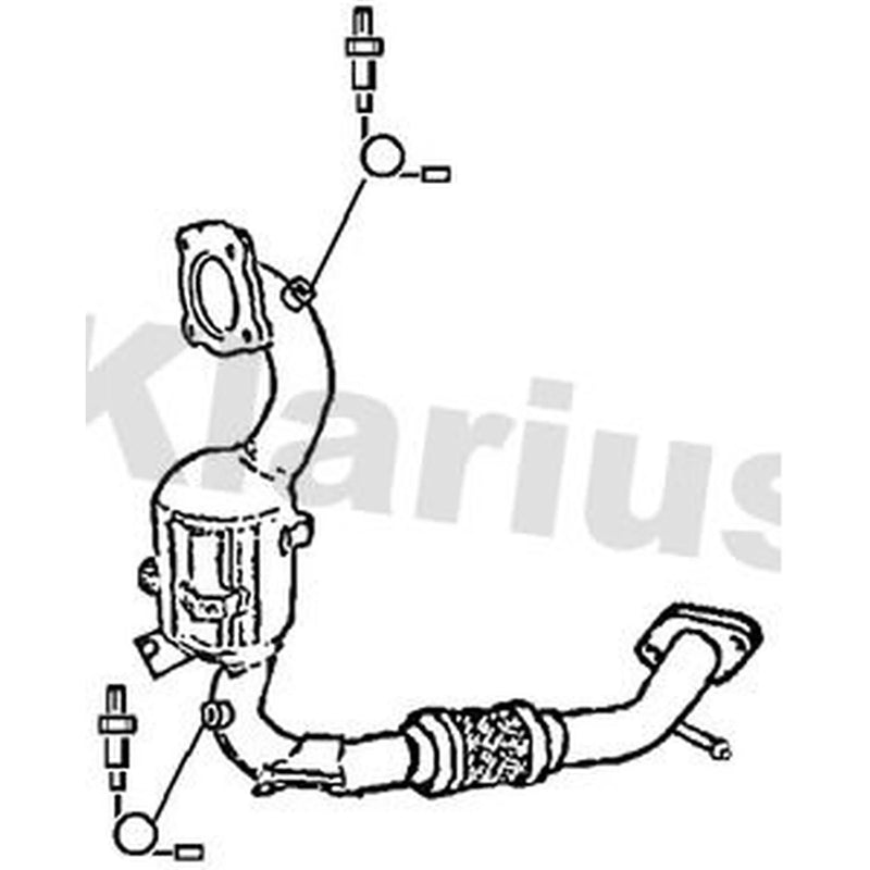 Klarius Catalyst Type Appr With Pipe fits Ford B-Max 2012-2017 1.0