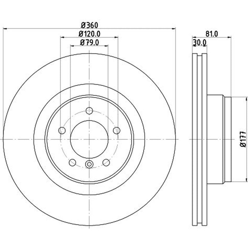 Mintex 2 x Brake Discs fits Land Rover Range Rover 2002-2012 3.0 3.6 4.2 4.4