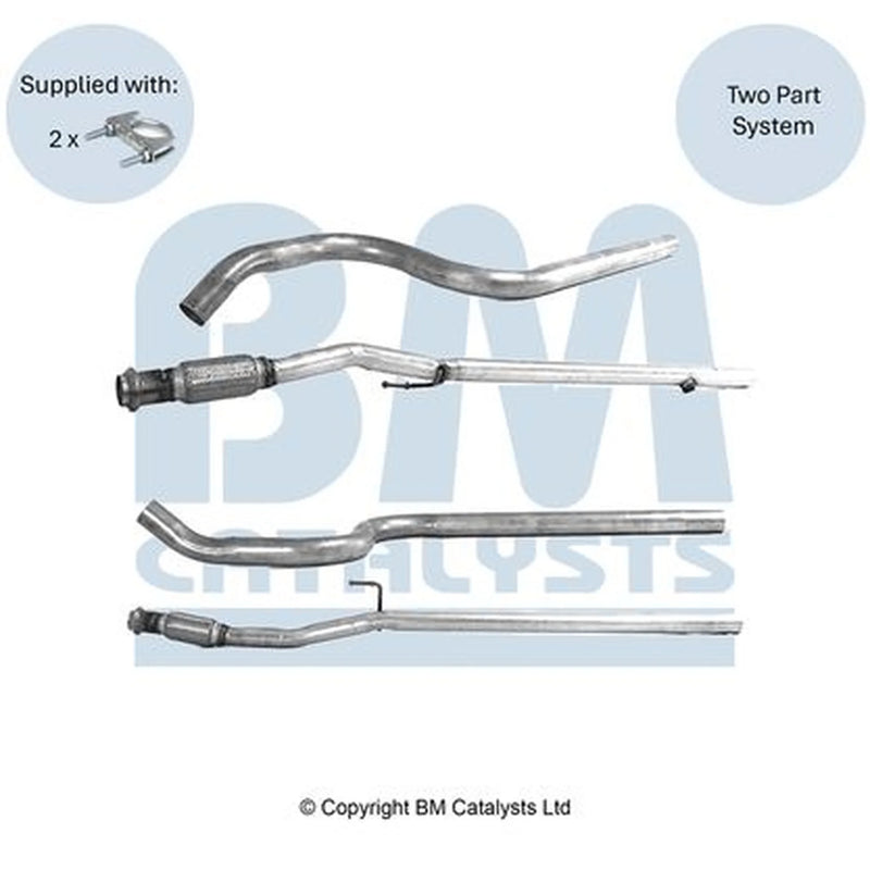 BM Catalysts Exhaust Pipe OD fits Citroën C3 III 2018-2019 1.5