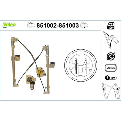Valeo Electric Window Regulator Lifter Left Front 851002