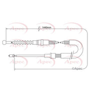 Apec Handbrake Cable Left Rear fits Audi A3 2003-2013 1.2 1.4 1.6 1.8 1.9 2.0