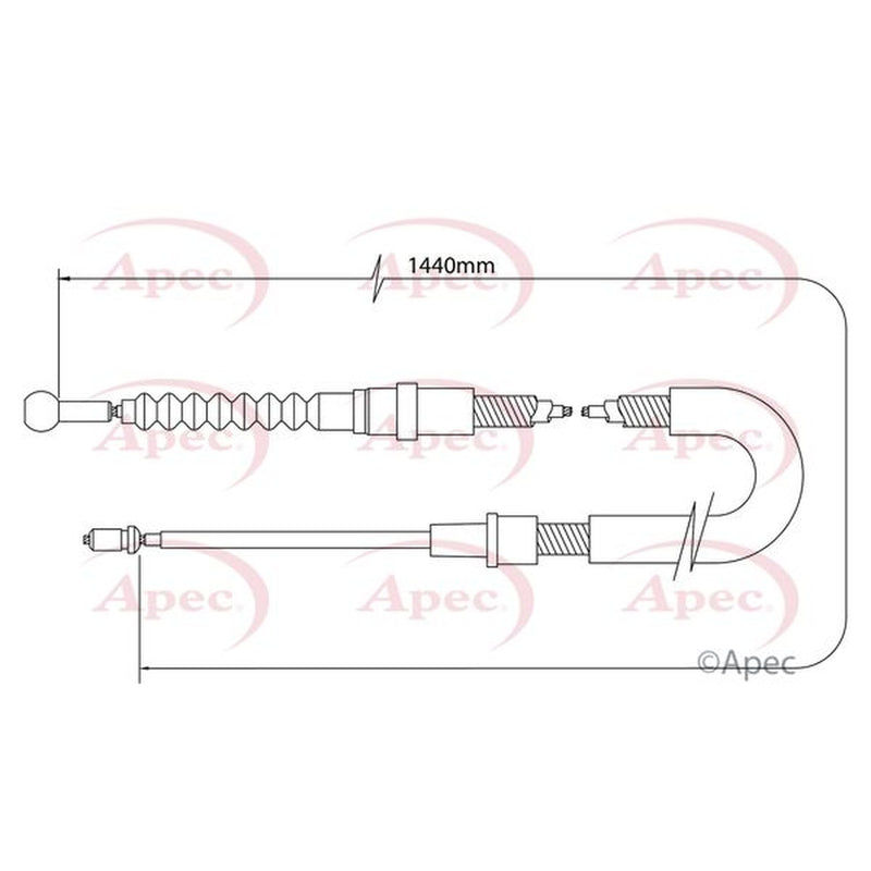 Apec Handbrake Cable Left Rear fits Audi A3 2003-2013 1.2 1.4 1.6 1.8 1.9 2.0