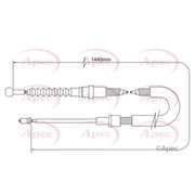 Apec Handbrake Cable Right Rear CAB1014