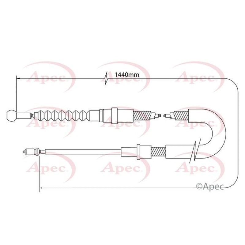 Apec Handbrake Cable Right Rear CAB1014