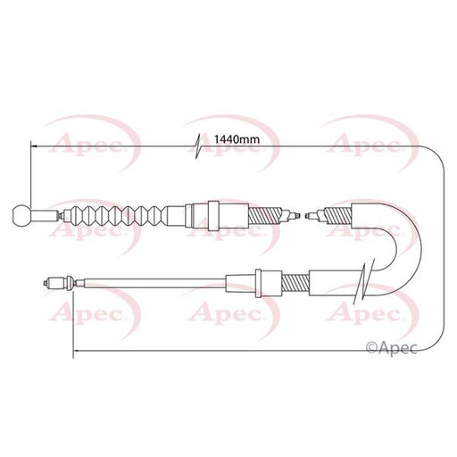 Apec Handbrake Cable Left Rear fits Audi A3 2003-2013 1.2 1.4 1.6 1.8 1.9 2.0