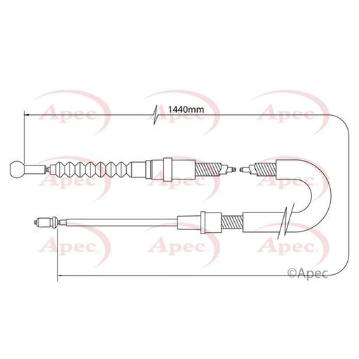 Apec Handbrake Cable Right Rear CAB1014
