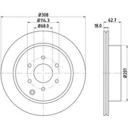 Mintex 2 x Vented Rear Brake Discs MDC2098-x2