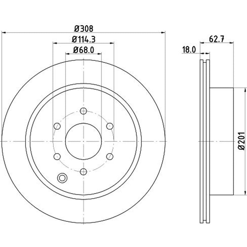 Mintex 2 x Vented Rear Brake Discs MDC2098-x2