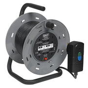 Sealey Cable Reel 25m 4 x 230V 1.25mmï Thermal Trip with RCD Plug BCR25RCD Sealey - Dynamic Drive