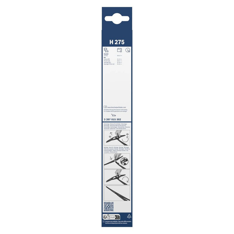 Bosch Conventional Wiper Blade 275mm — H275 fits Hyundai I10 I 2011-2018 1.2