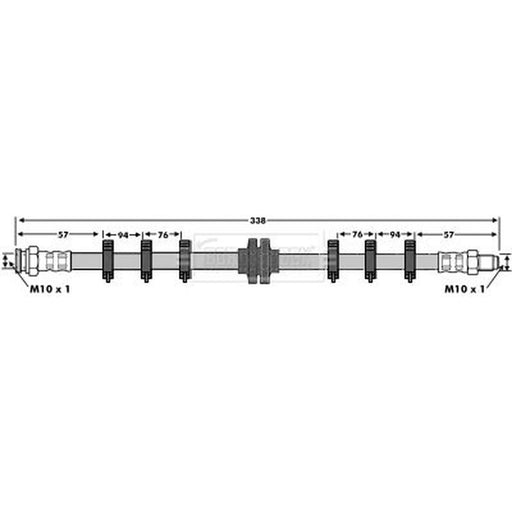 Borg & Beck Brake Hydraulic Hose Line Front Right BBH6099
