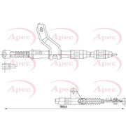 Apec Handbrake Cable Left Rear fits Toyota Avensis 2000-2003 1.6 1.8