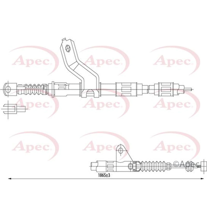 Apec Handbrake Cable Left Rear CAB1418