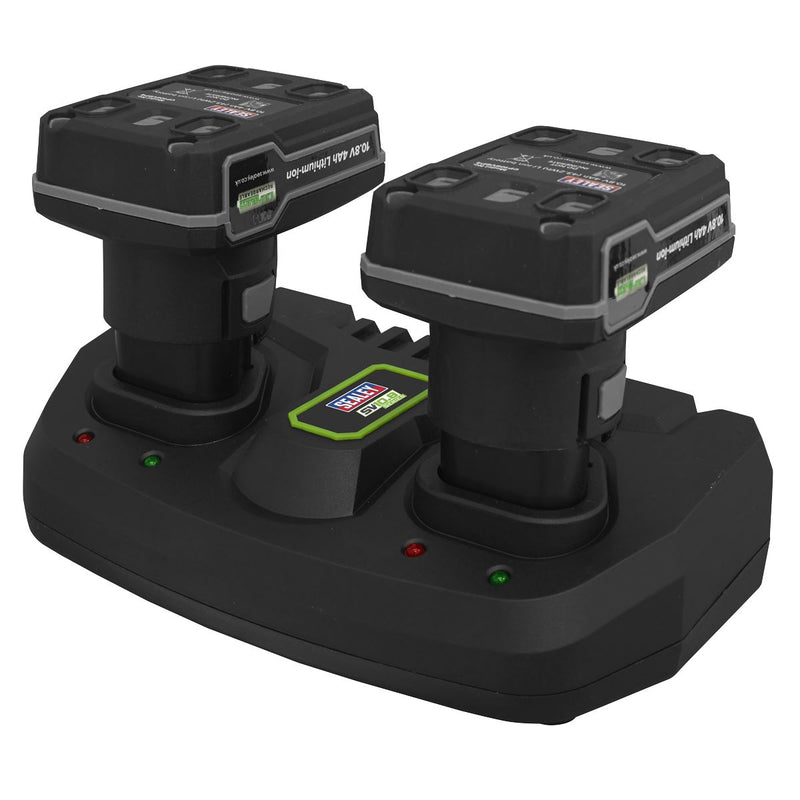 Sealey Fast Charge Dual Battery Charger for 10.8V SV10.8 Series CP108VMC2 Sealey - Dynamic Drive