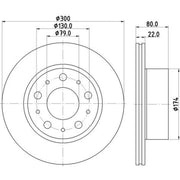 Mintex 2 x Vented Rear Brake Discs MDC3171C-x2