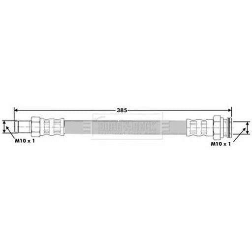 Borg & Beck Brake Hydraulic Hose Line Front Right BBH6912