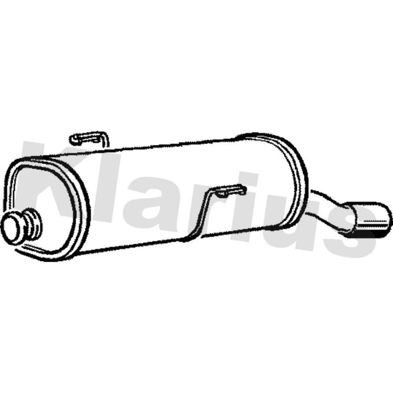 Klarius Box With Tail Pipe Rear fits Peugeot 206 1998-2012 1.4 1.6