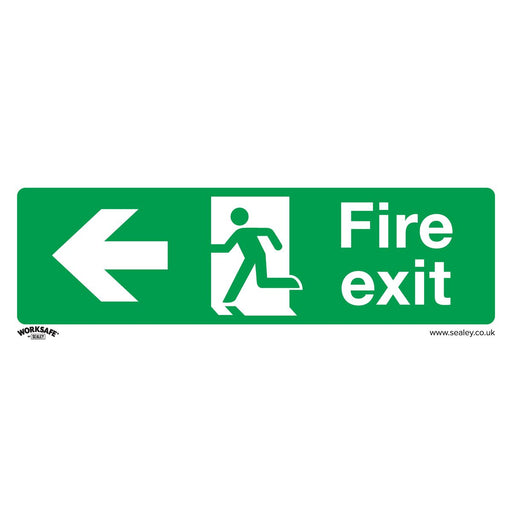 Sealey Safe Conditions Safety Sign Fire Exit (Left) Rigid Plastic SS25P1 Sealey - Dynamic Drive