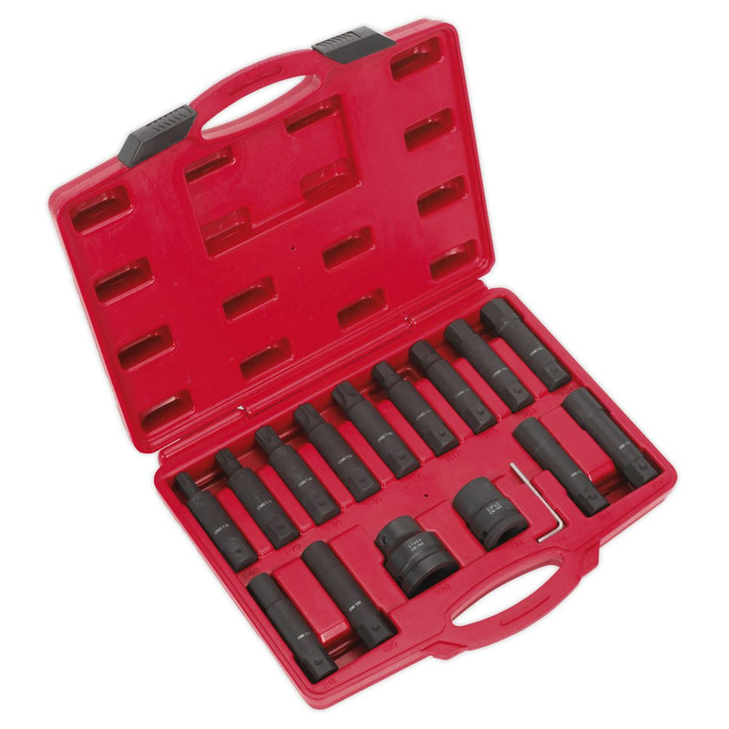 Sealey Impact Hex TRX-Star* & TRX-Star* Female Socket Bit Set 16pc 3/4" & 1"Sq D Sealey - Dynamic Drive