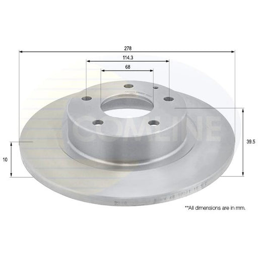 Comline 2 x Solid Brake Discs fits Mazda 6 2012-2020 2.0 2.2 2.5