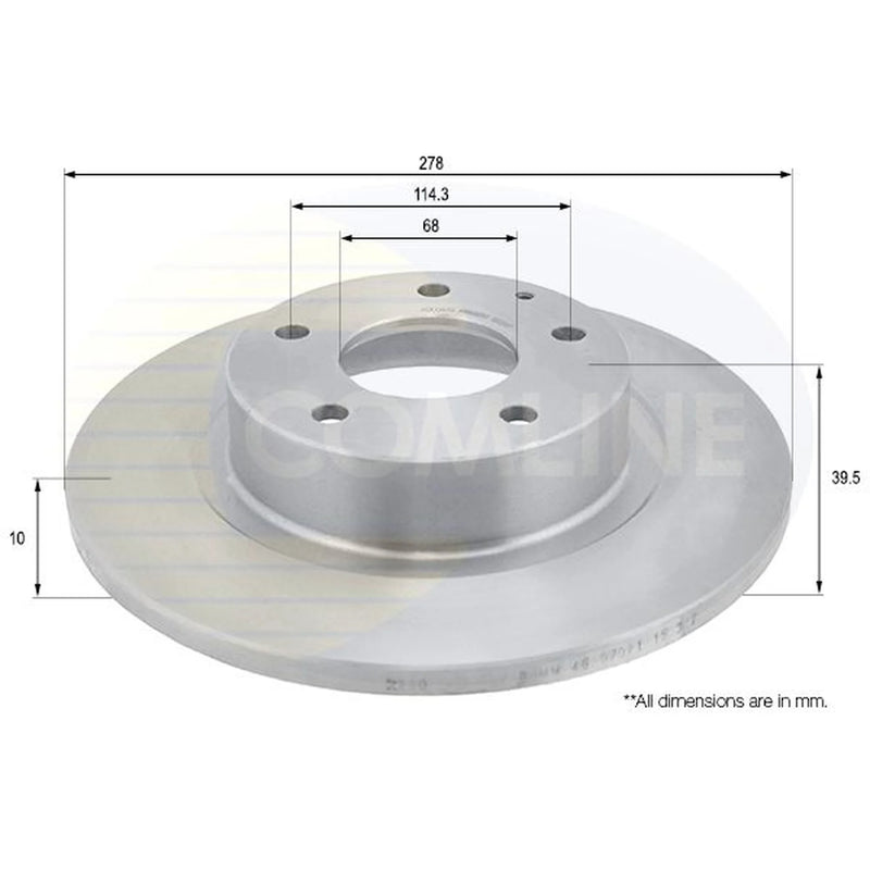 Comline Rear Brake Solid Discs & Pads fits Mazda 6 2012-2020 2.0 2.2 2.5