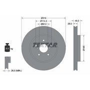 Textar 2 x Vented Front Brake Discs 92171503