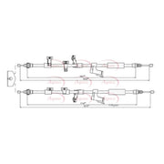 Apec Handbrake Cable Right Rear CAB1125