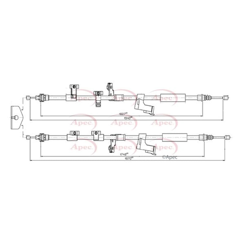 Apec Handbrake Cable Right Rear CAB1125