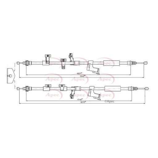 Apec Handbrake Cable Right Rear CAB1125