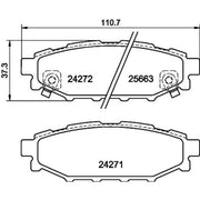 Mintex Rear Brake Pad Set fits Subaru Brz 2012 on 2.0