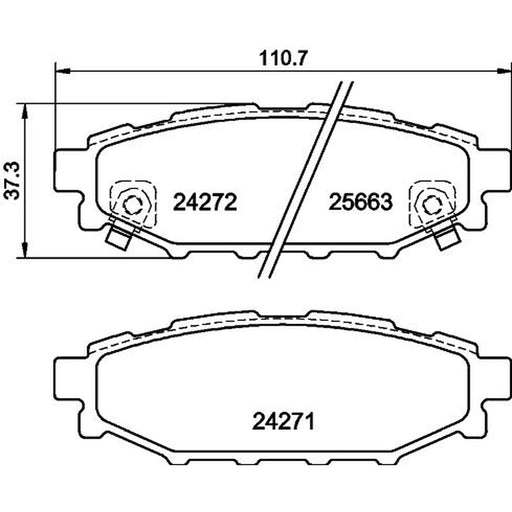 Mintex Rear Brake Pad Set fits Subaru Brz 2012 on 2.0