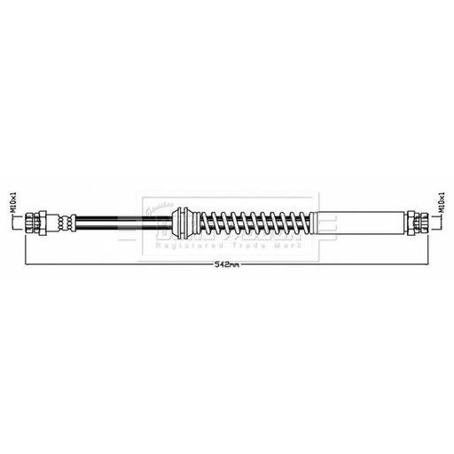 Borg & Beck Brake Hydraulic Hose Line Rear Right BBH8751