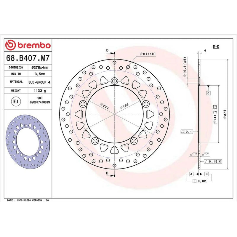 Brembo 2 x Rigid Brake Disc Brake Discs fits Honda Cbr 2004-2013